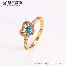 12693 Fashion jewelry elegant ring, heart shape latest 18k gold color ring designs for girls